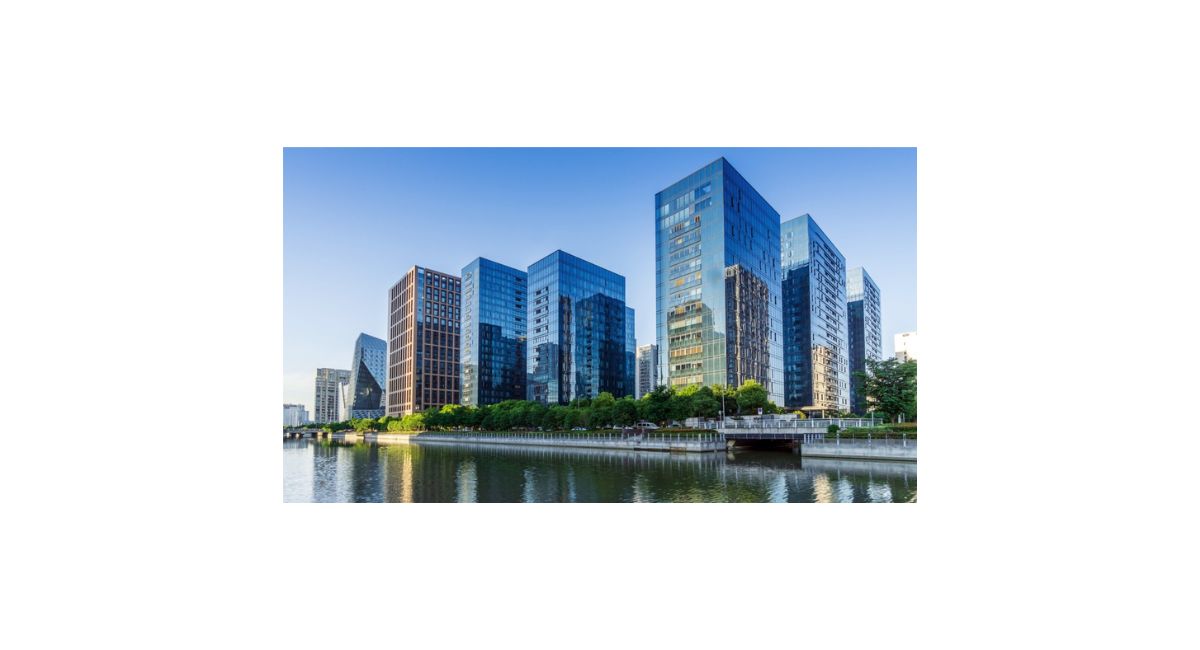 Modern property management software outlook with cloud, AI automation, and smart digital real estate tools.